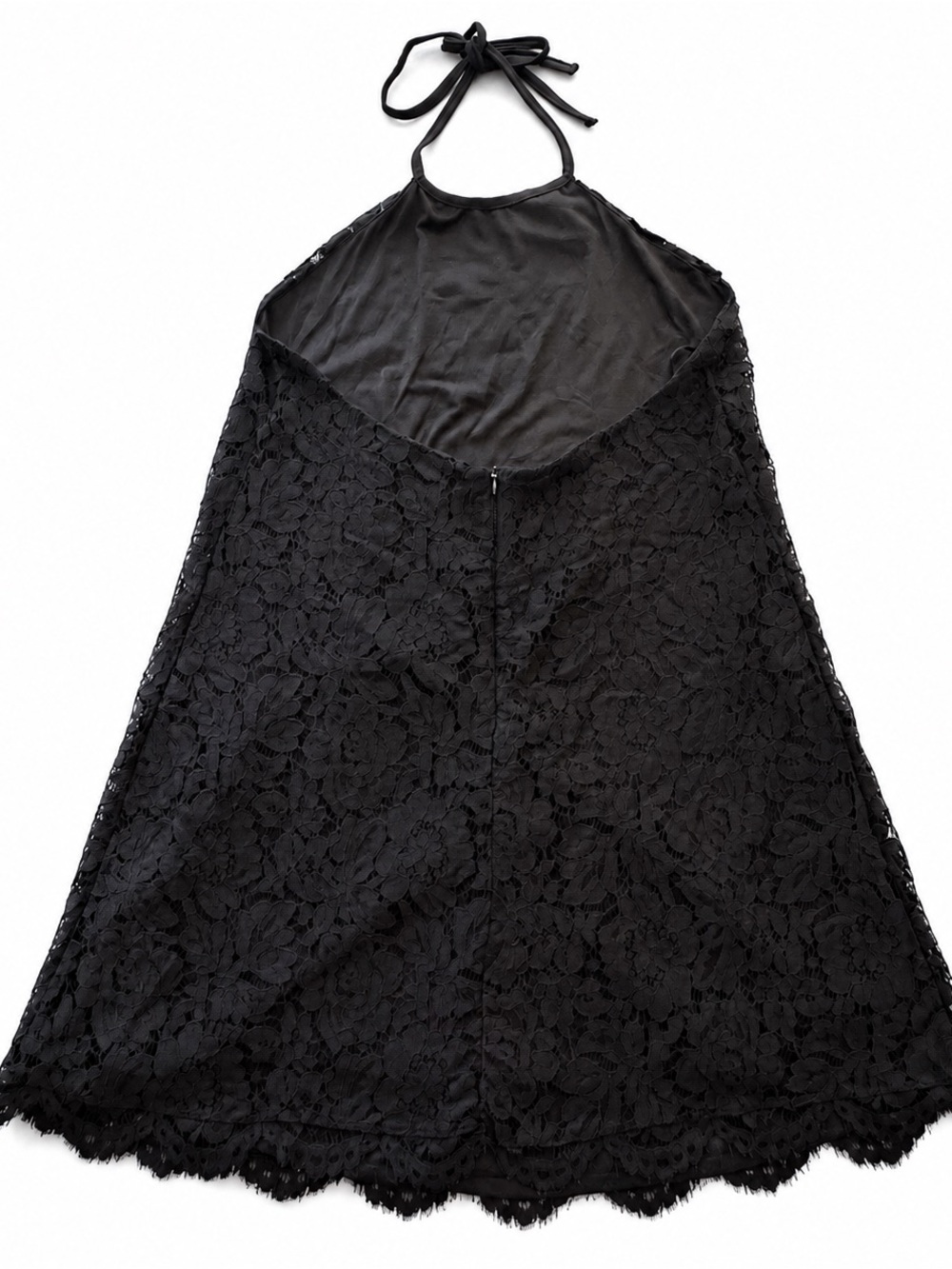 Black Lace Halter Mini Dress Y2K Cocktail Party Wedding Guest NWT M - Picture 3 of 12